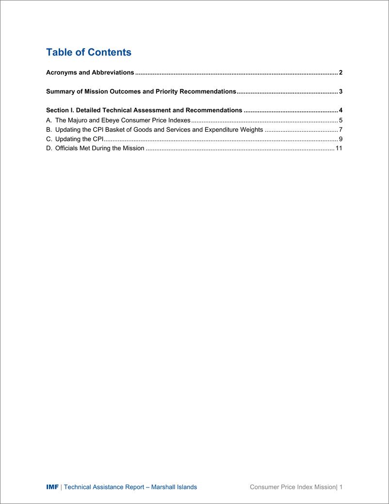 《IMF-马绍尔群岛共和国：技术援助报告消费者价格指数任务（2024年1月15日至26日）（英）-13页》 - 第3页预览图