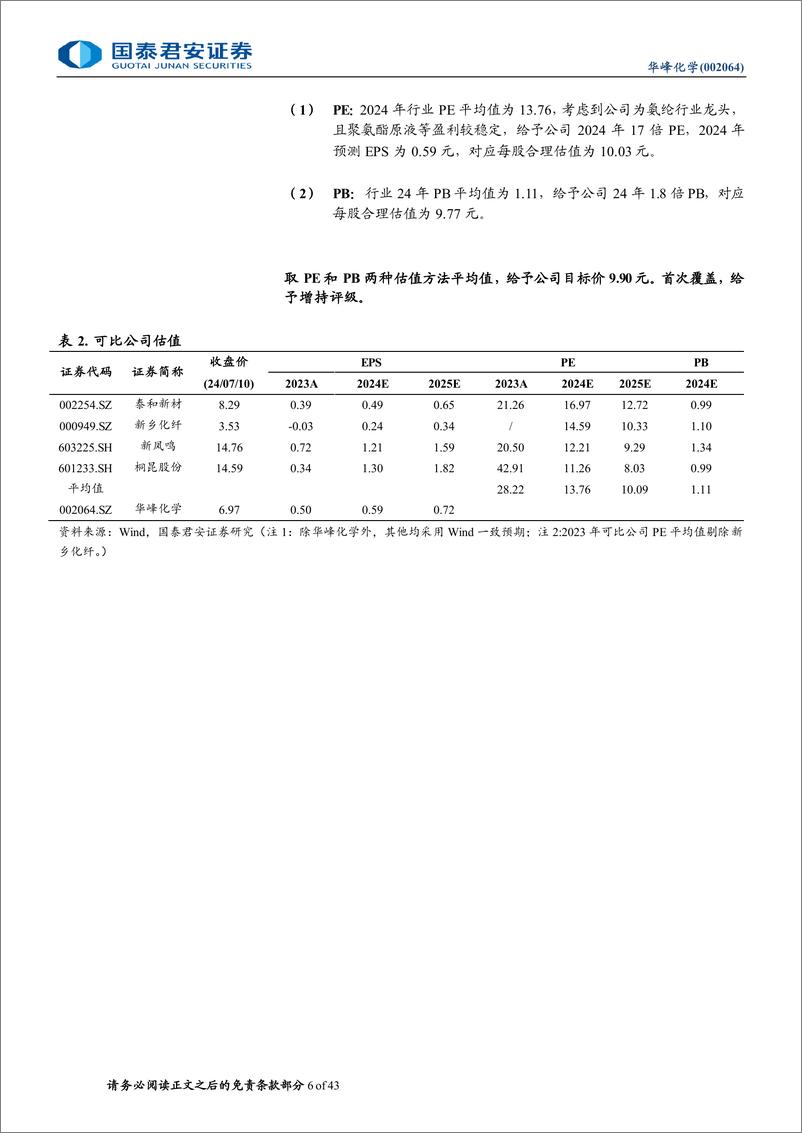 《国泰君安-华峰化学-002064-华峰化学首次覆盖：“弹性”需求扩容，氨纶龙头起舞》 - 第6页预览图