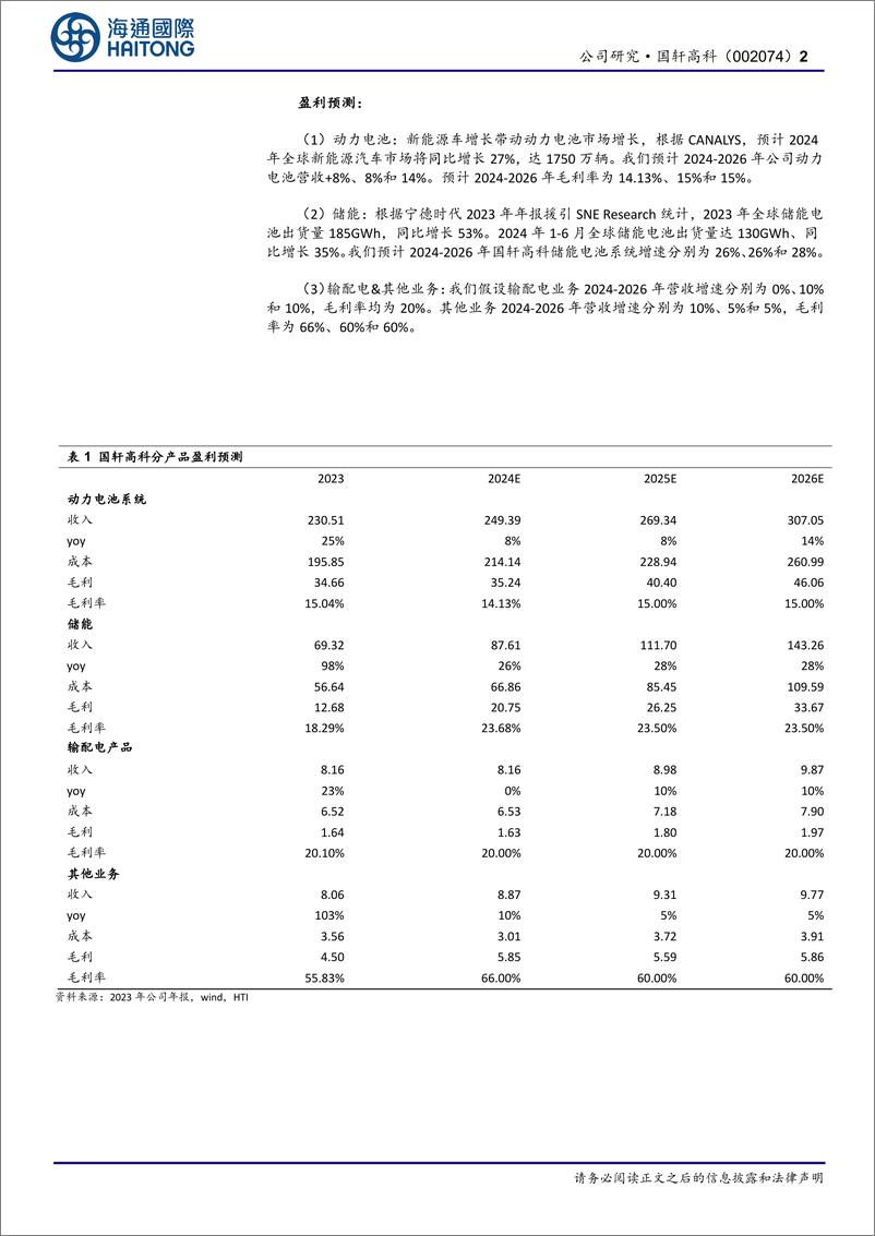 《国轩高科(002074)动力电池突破中高端市场，Q4总出货有望高增-241122-海通国际-13页》 - 第2页预览图