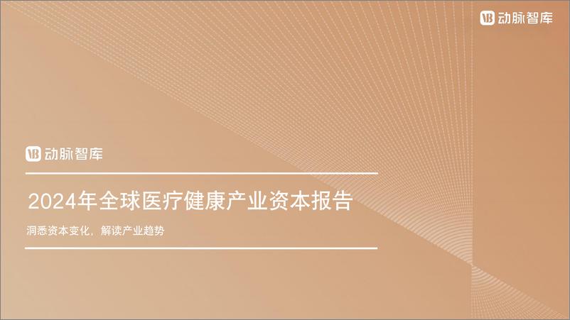 《2024年全球医疗健康产业资本报告-动脉智库》 - 第1页预览图