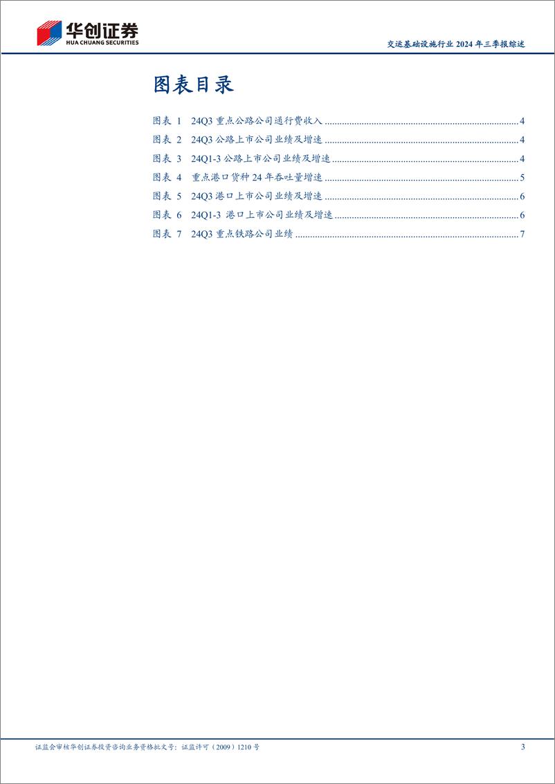 《交运基础设施行业2024年三季报综述：公路业绩改善，港口、铁路业绩略下滑，持续看好红利资产配置价值-241103-华创证券-10页》 - 第3页预览图