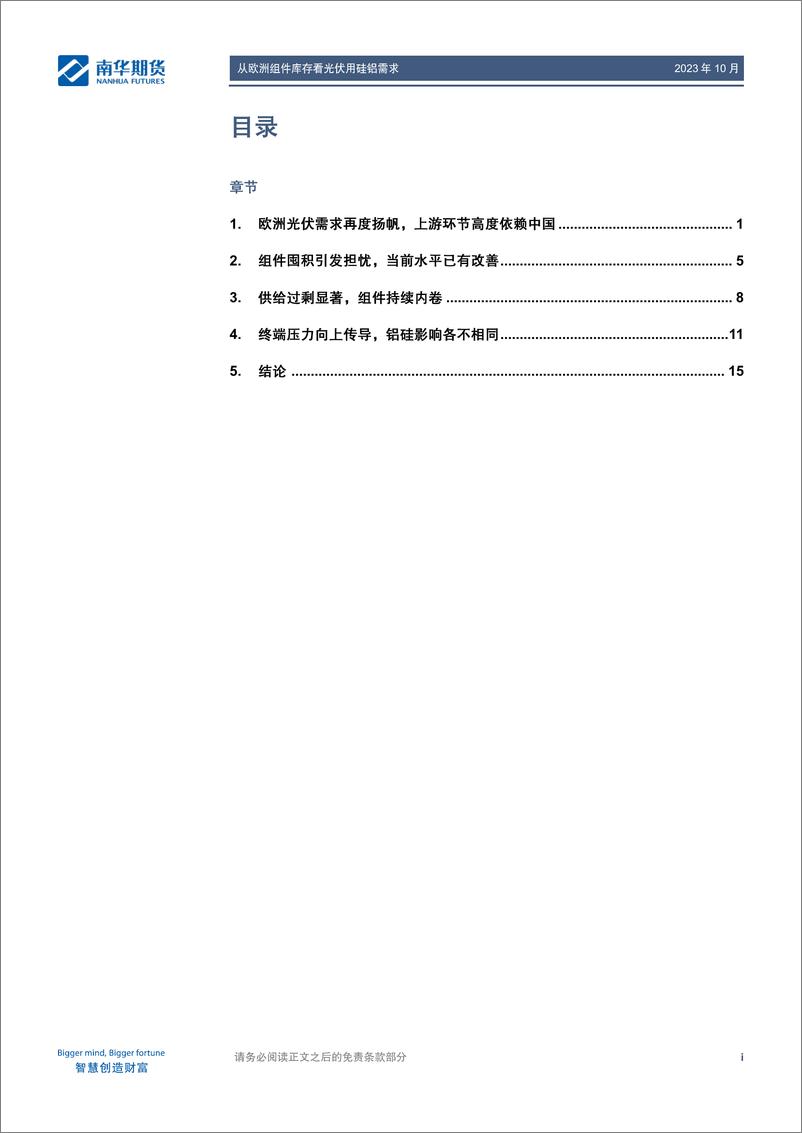 《从欧洲组件库存看光伏用硅铝需求-20231031-南华期货-20页》 - 第3页预览图