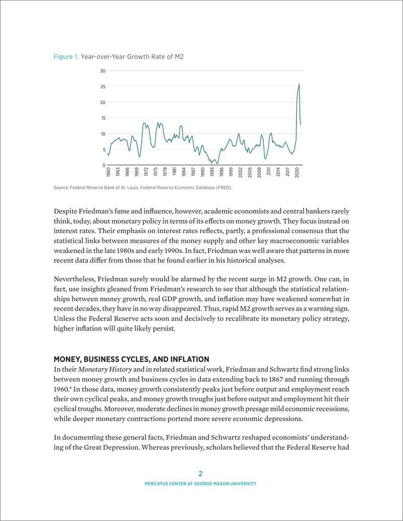《莫卡特斯中心-米尔顿·弗里德曼（Milton Friedman）会如何评价最近货币增长的激增？（英）-2022.4-20页》 - 第3页预览图