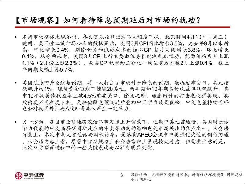 《信用业务：如何看待降息预期延后对市场的扰动？-240416-中泰证券-16页》 - 第3页预览图