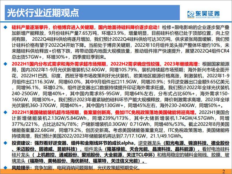 《光伏行业2022年10月专题报告：Q3业绩普遍超预期，22Q4旺季到来-20221106-东吴证券-49页》 - 第3页预览图