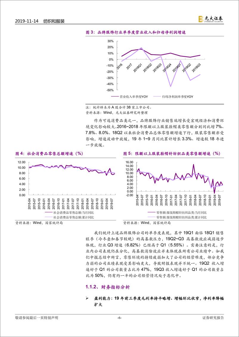 《纺织服装行业2019年三季报总结：需求未见改善，关注长期景气度和短期业绩稳健性-20191114-光大证券-22页》 - 第7页预览图