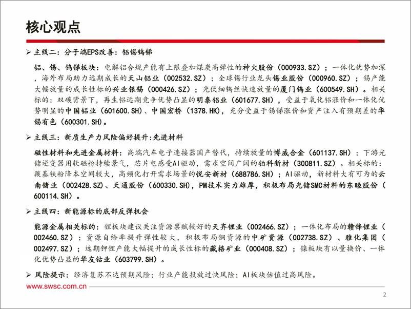 《西南证券-有色金属行业2024年中期投资策略_中长期看好资源_重视铜金铝锡》 - 第3页预览图