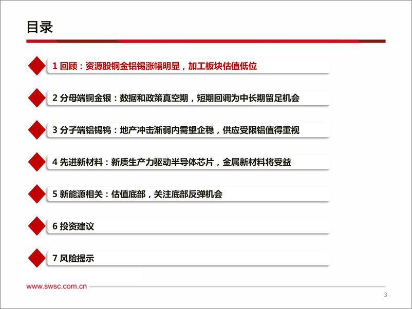 《西南证券-有色金属行业2024年中期投资策略_中长期看好资源_重视铜金铝锡》 - 第4页预览图