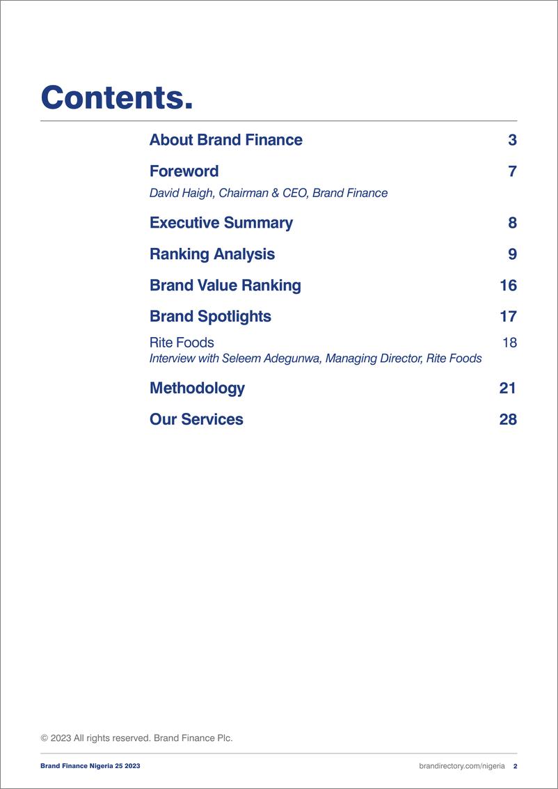 《品牌价值-尼日利亚最有价值和最强大品牌25强的2023年度报告（英）-2023.6-33页》 - 第3页预览图