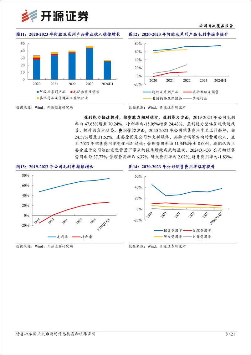 《东阿阿胶(000423)公司首次覆盖报告：“药品%2b健康消费品”双轮驱动，滋补品牌焕新生-241213-开源证券-21页》 - 第8页预览图