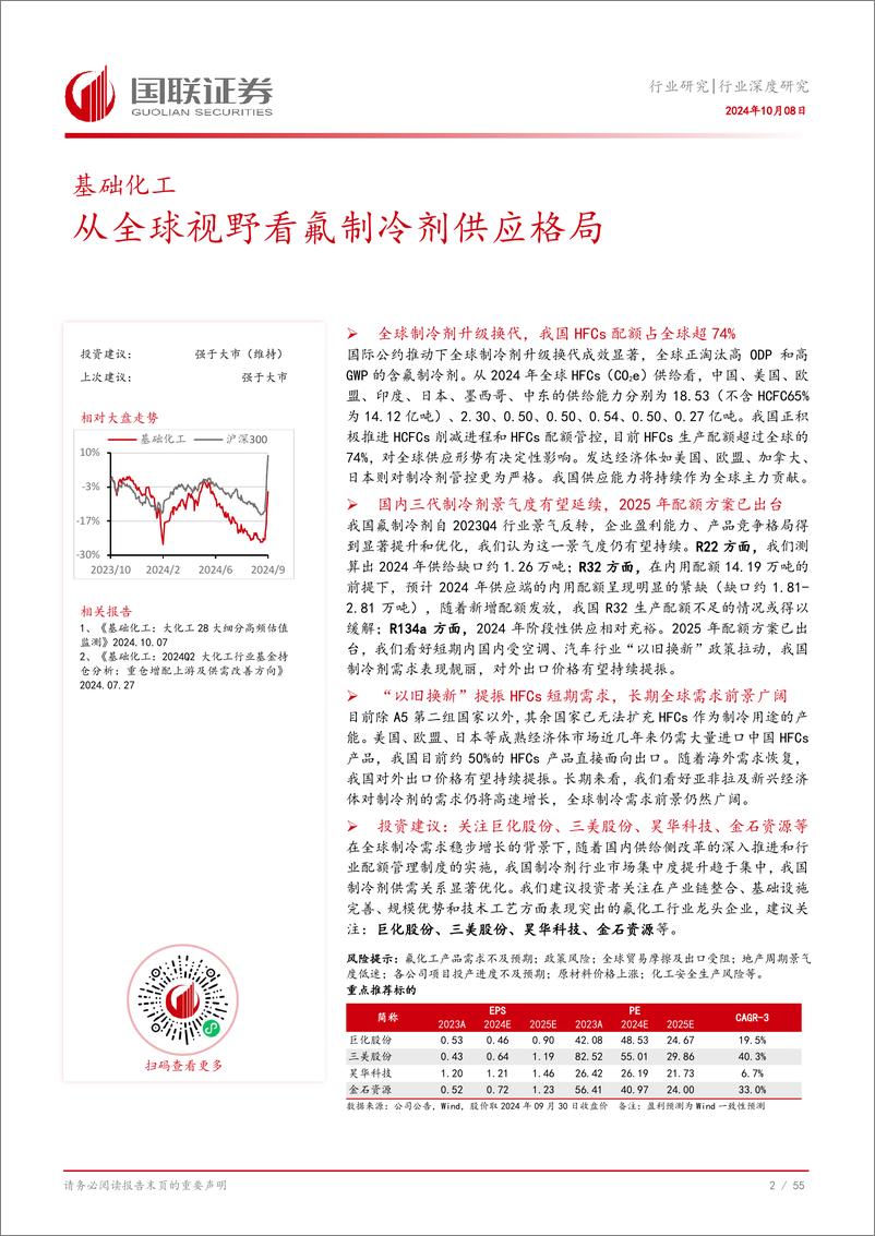 《基础化工行业深度研究：从全球视野看氟制冷剂供应格局-241008-国联证券-56页》 - 第3页预览图