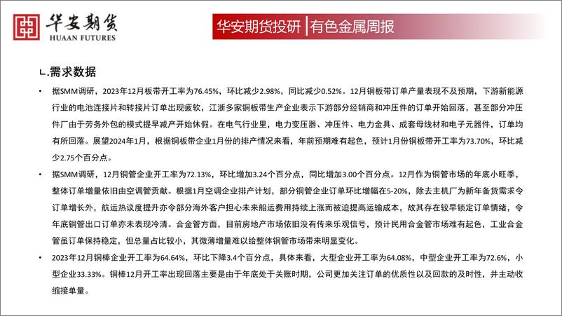 《华安期货-有色金属周度策略：沪铜：仍处于震荡区间下周或小幅走强-240119》 - 第5页预览图