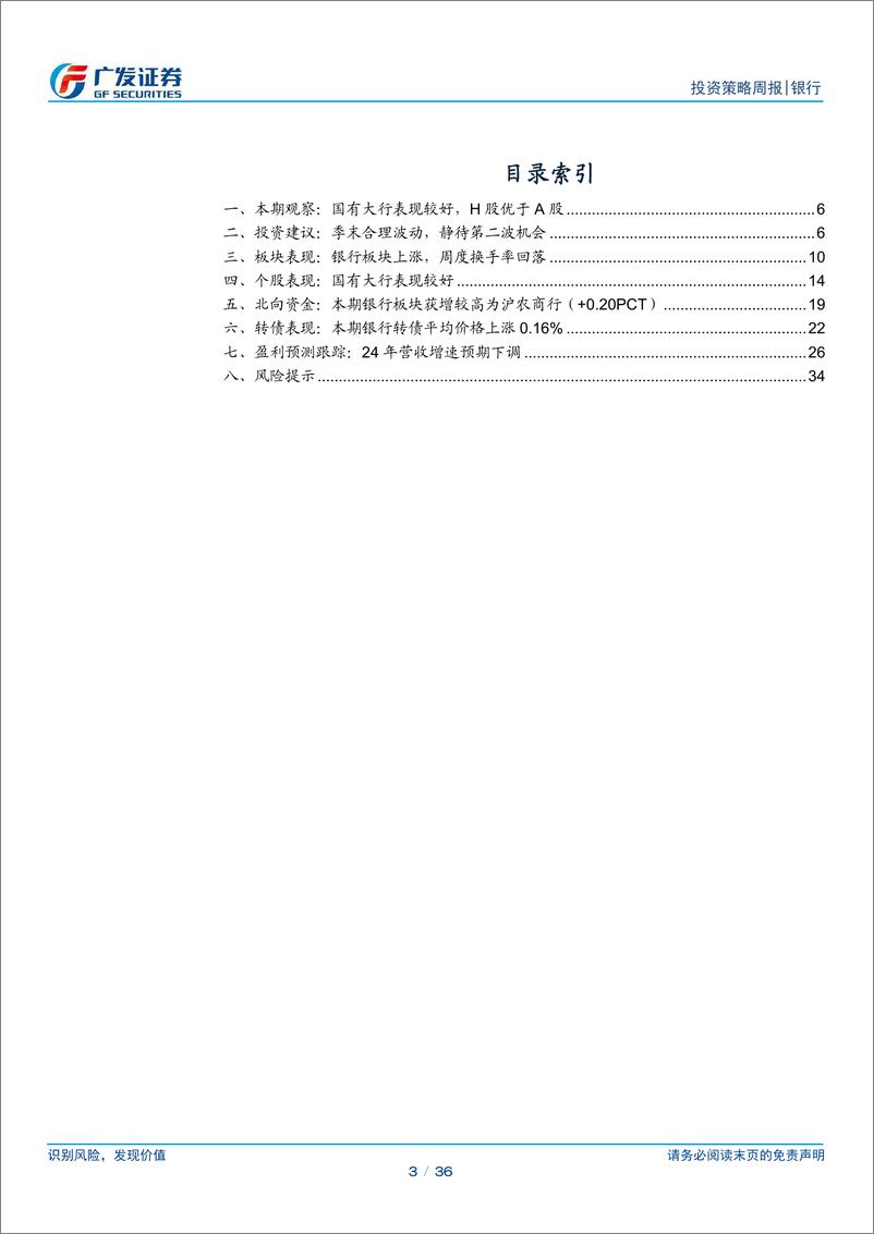 《银行行业投资观察：季末合理波动，静待第二波机会-240324-广发证券-36页》 - 第3页预览图