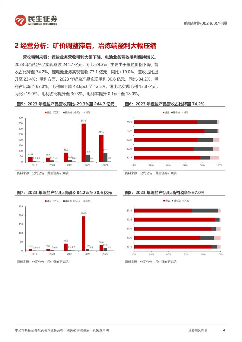 《赣锋锂业-002460.SZ-2023年年报点评：高位矿价拖累业绩，自有矿迎来收获期-20240402-民生证券-14页》 - 第4页预览图