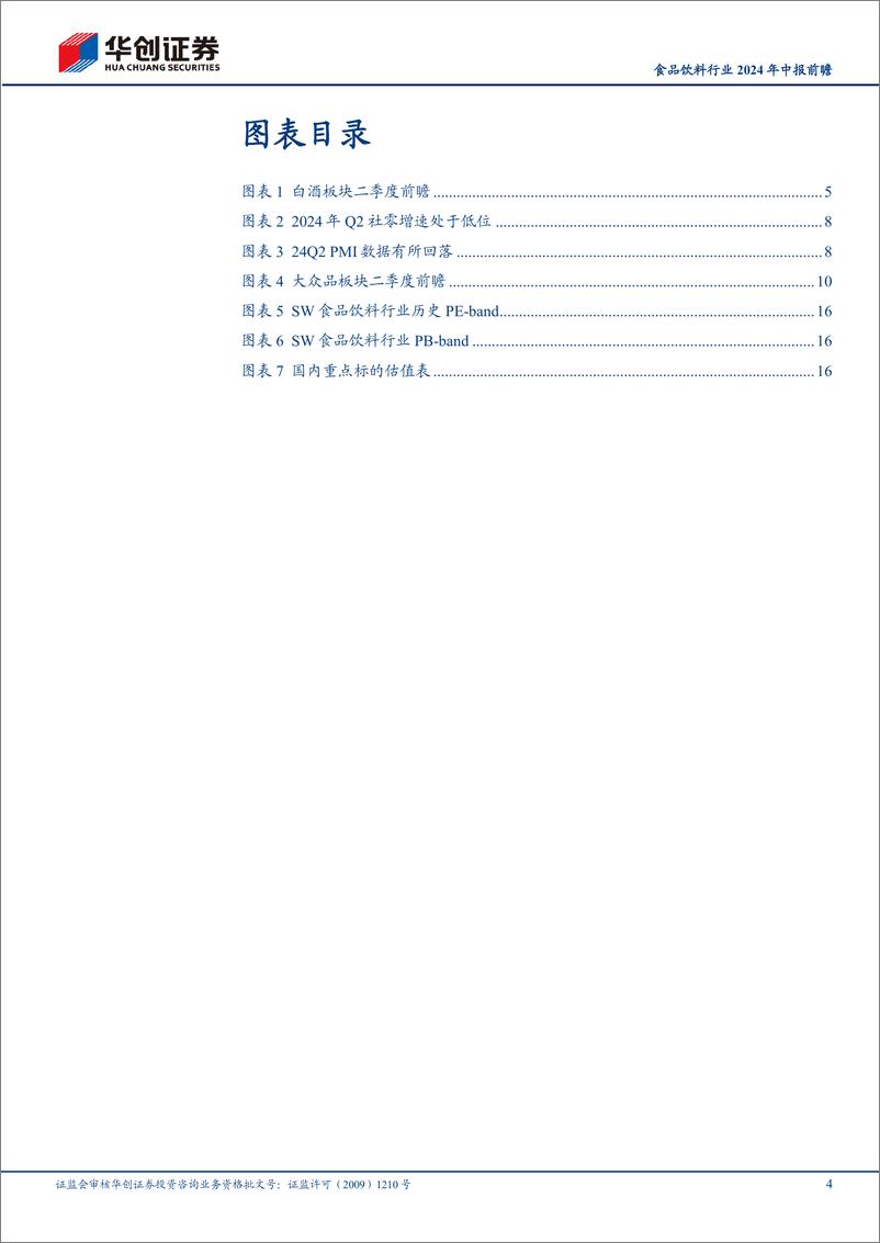 《食品饮料行业2024年中报前瞻：Q2边际降速，挖掘个股亮点-240722-华创证券-20页》 - 第4页预览图