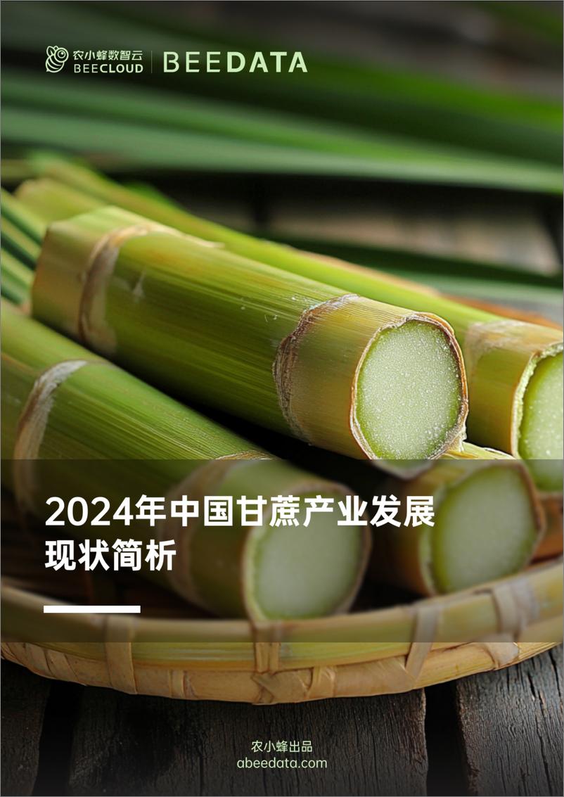 《农小蜂-2024年中国甘蔗产业发展现状简析-18页》 - 第1页预览图