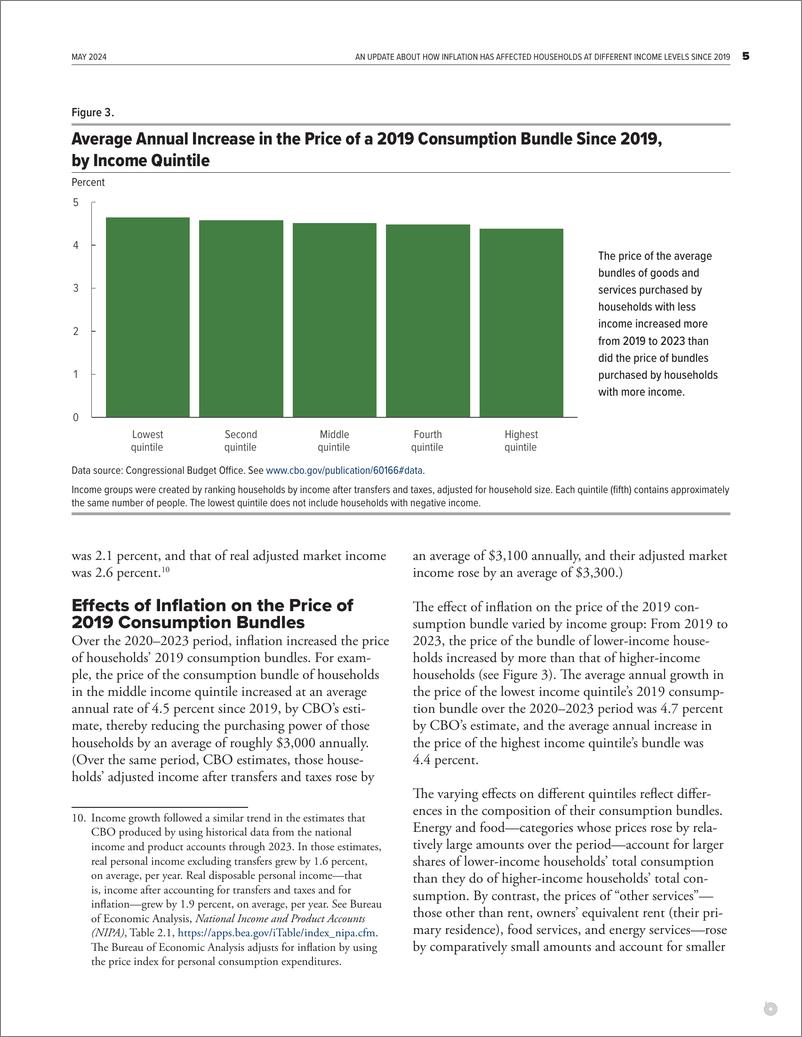 《国会预算办公室-2019年以来通货膨胀如何影响不同收入水平家庭的最新情况（英）-2024.5-7页》 - 第5页预览图