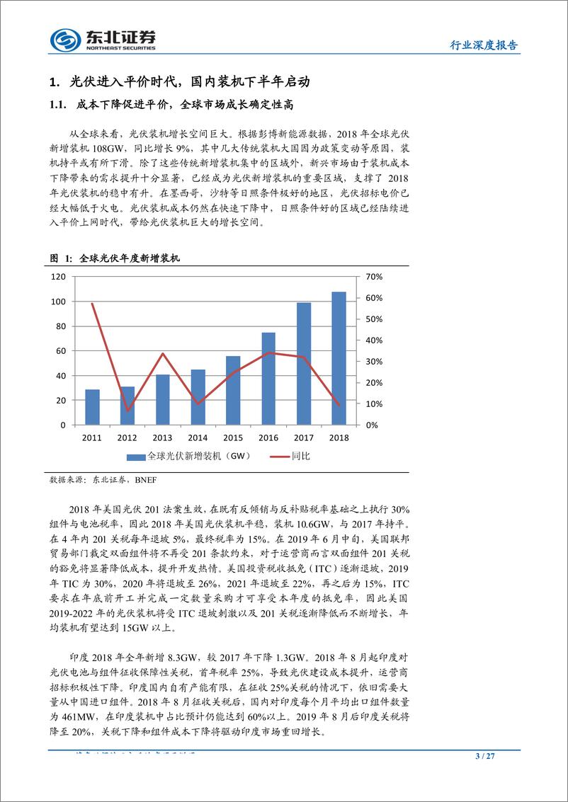 《电气设备行业深度报告：风光景气度向上，盈利能力回升-20190628-东北证券-27页》 - 第4页预览图