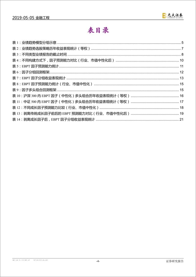 《多因子系列报告之二十一：业绩趋势因子，捕捉业绩加速增长的超额收益-20190505-光大证券-22页》 - 第5页预览图
