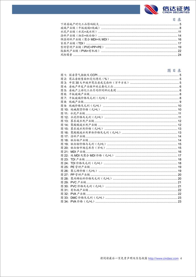 《化工行业地产链化工品追踪系列报告：税收等政策持续调整优化，玻璃、水泥等月均价环比回暖-241203-信达证券-26页》 - 第4页预览图