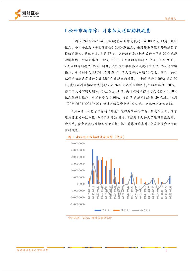 《债市流动性跟踪：央行加大逆回购投放量，对冲月末资金需求-240605-湘财证券-11页》 - 第2页预览图