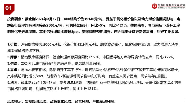 《铝行业：吨铝利润回升-240317-浙商证券-12页》 - 第2页预览图