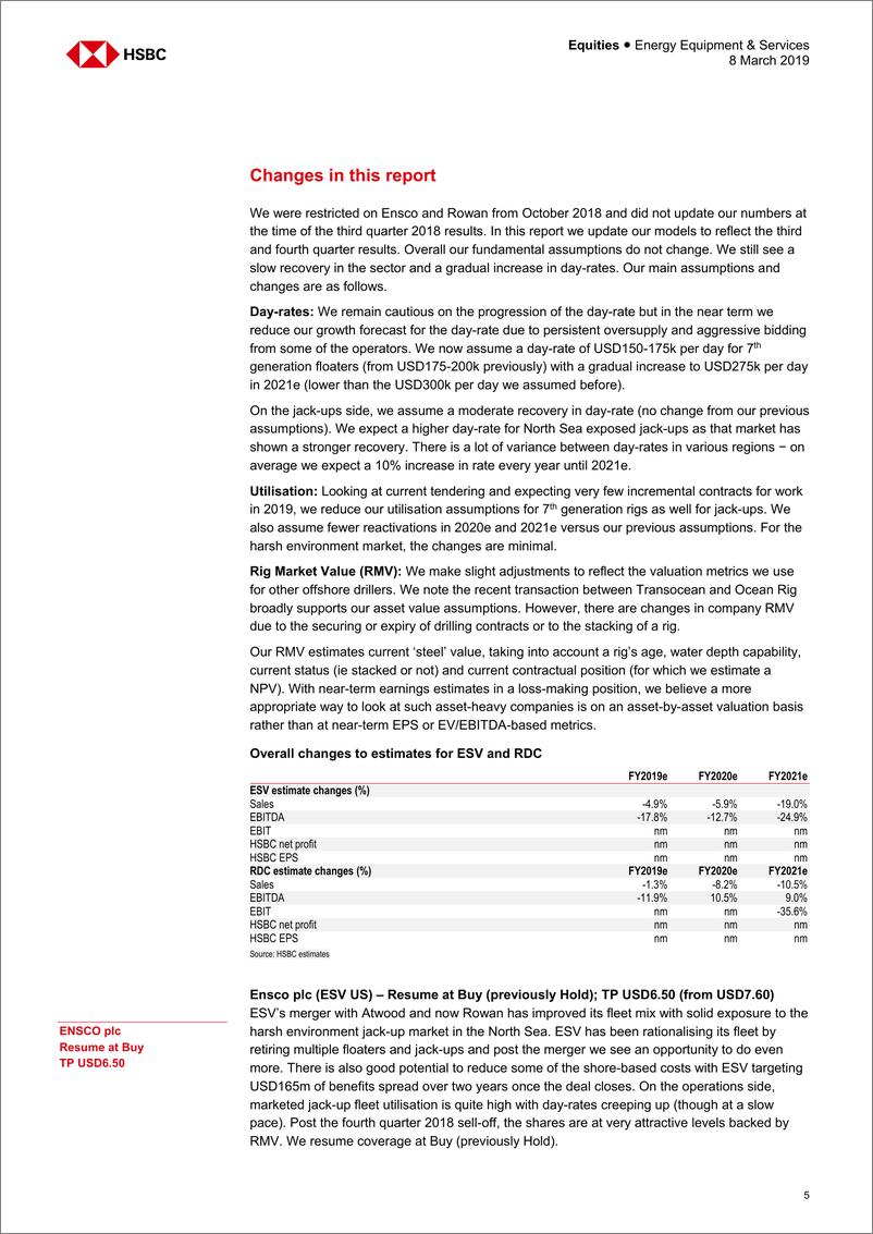 《汇丰银行-能源设备与服务行业-全球油田服务：买入Ensco与Rowan——合并步入正轨-2019.3.8-28页》 - 第6页预览图