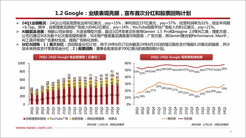 《海外科技公司2024Q1业绩总结-软件篇：资本开支持续增长，云业务增速逐步回升-240512-西南证券-35页》 - 第7页预览图