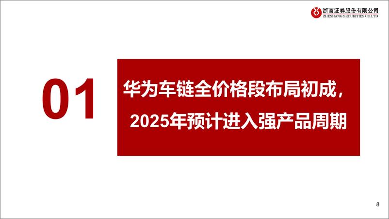 《2025年华为汽车产业链行业年度投资策略：全价格段布局初成，自动驾驶进展加速，自主化产业链蓄势待发-浙商证券-241217-43页》 - 第8页预览图