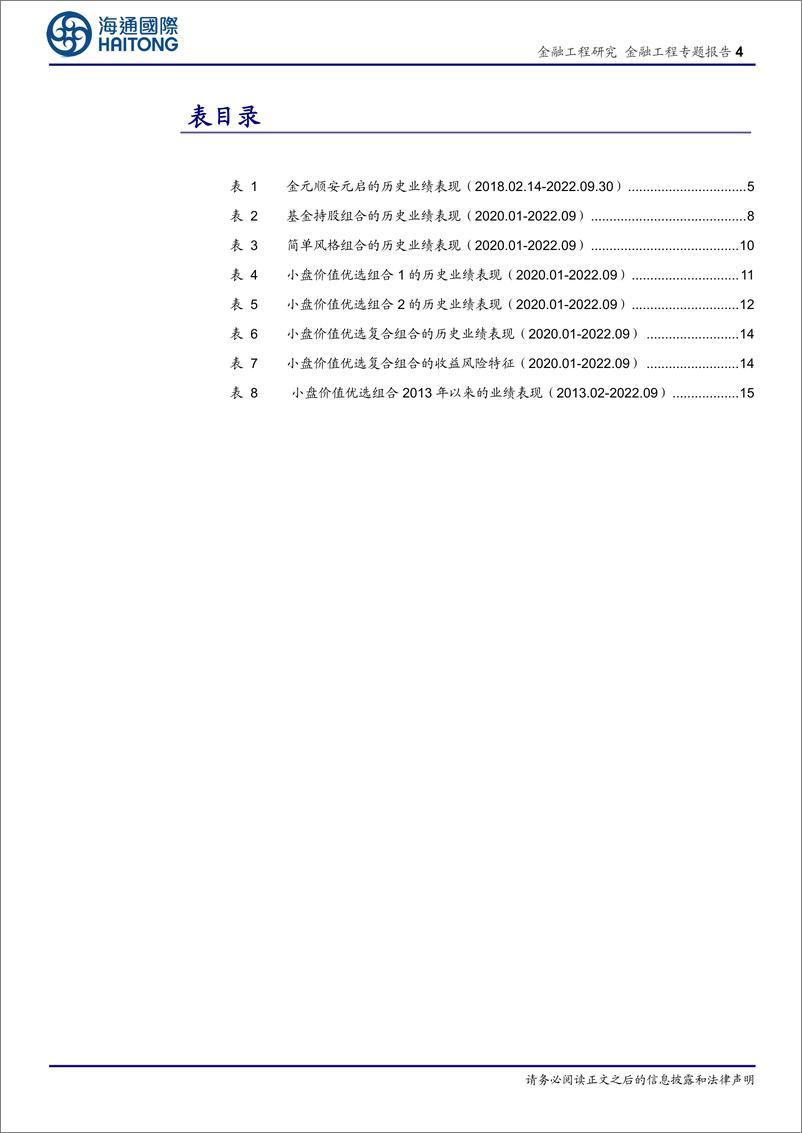 《如何优雅地抄基金经理作业（五）：从金元顺安元启到小盘价值优选-20221029-海通国际-23页》 - 第5页预览图