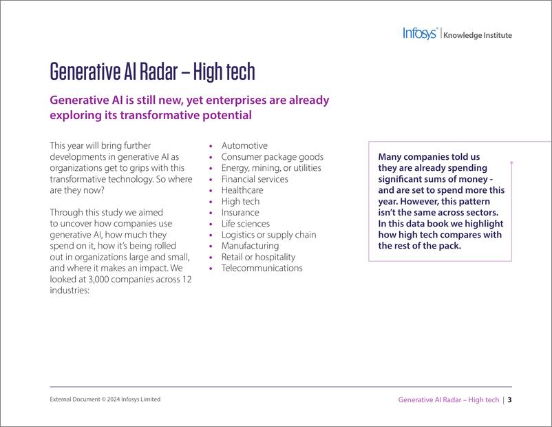 《印孚瑟斯（Infosys）：2024生成人工智能雷达报告-高科技（英文版）》 - 第2页预览图