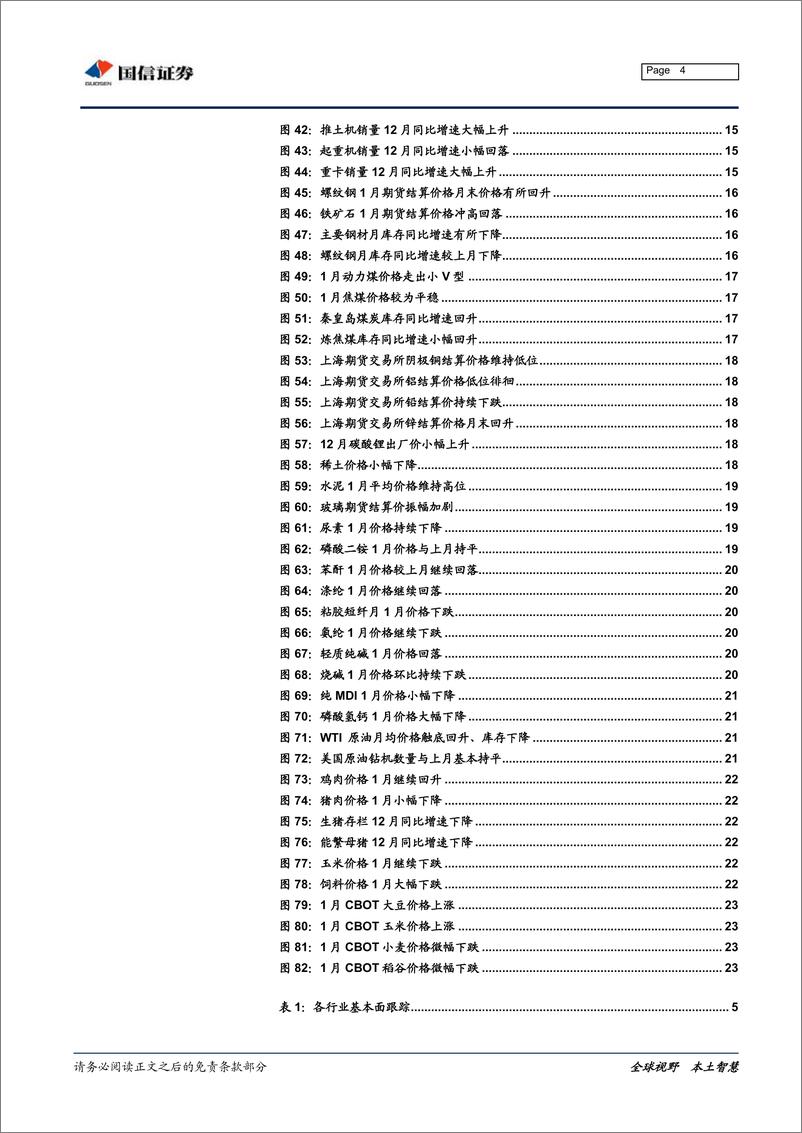 《行业比较专刊：行业景气多数下行，中游分化略有看点-20190130-国信证券-25页》 - 第5页预览图