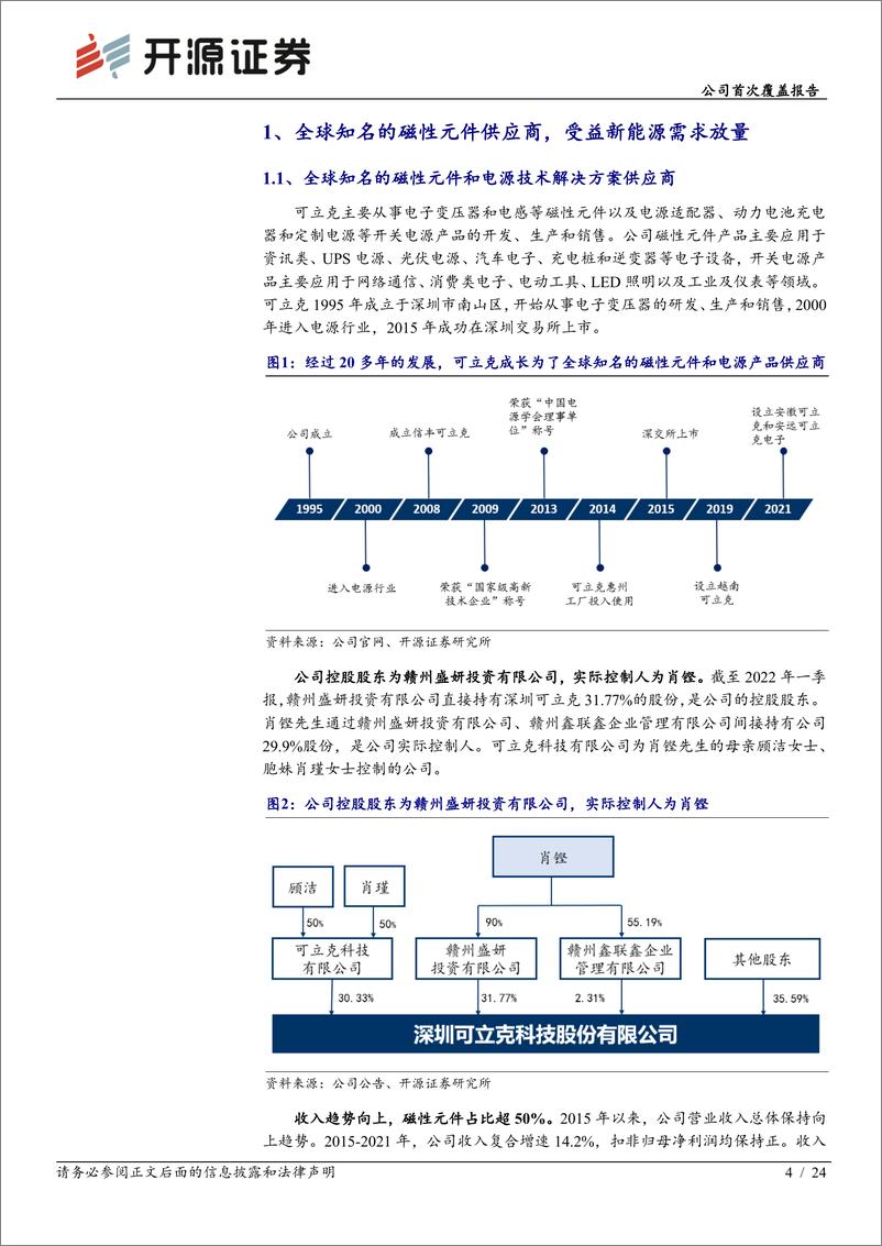 《可立克-002782-公司首次覆盖报告：全球知名的磁性元件供应商，新能源助力腾飞》 - 第4页预览图