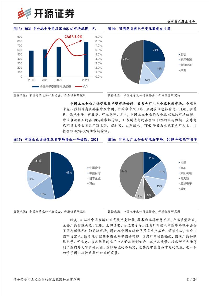 《可立克-002782-公司首次覆盖报告：全球知名的磁性元件供应商，新能源助力腾飞》 - 第8页预览图