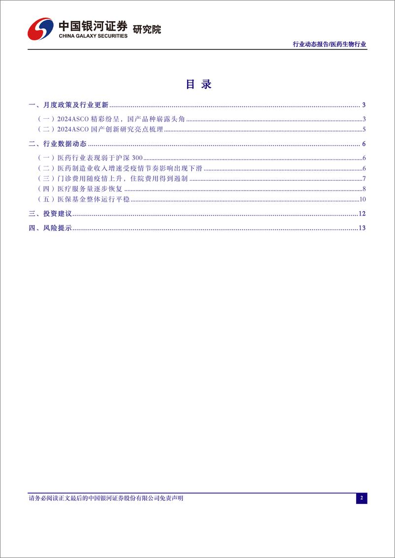 《医药行业月报24／05：聚焦2024ASCO大会的“中国之声”-240606-银河证券-16页》 - 第2页预览图