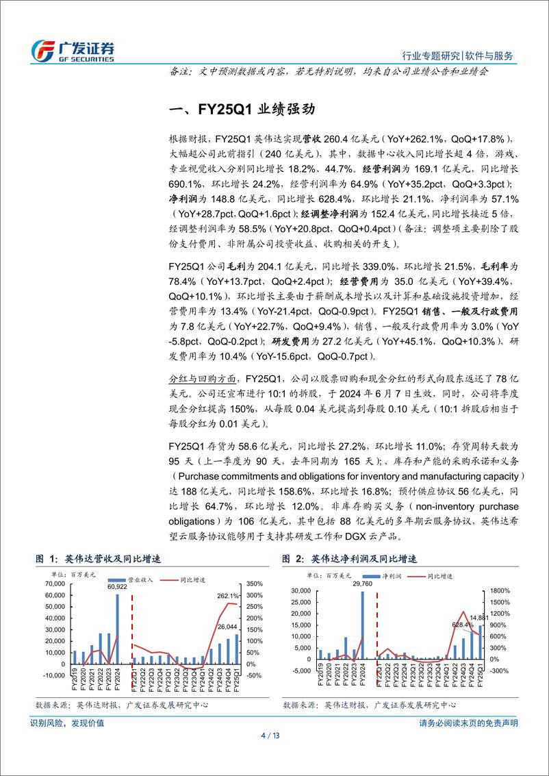 《软件与服务行业【广发TMT产业研究】美股科技股观察24Q1业绩跟踪：英伟达，业绩延续强劲增势，新产品进程超预期，预计供不应求持续至25年-240526-广发证券-13页》 - 第4页预览图