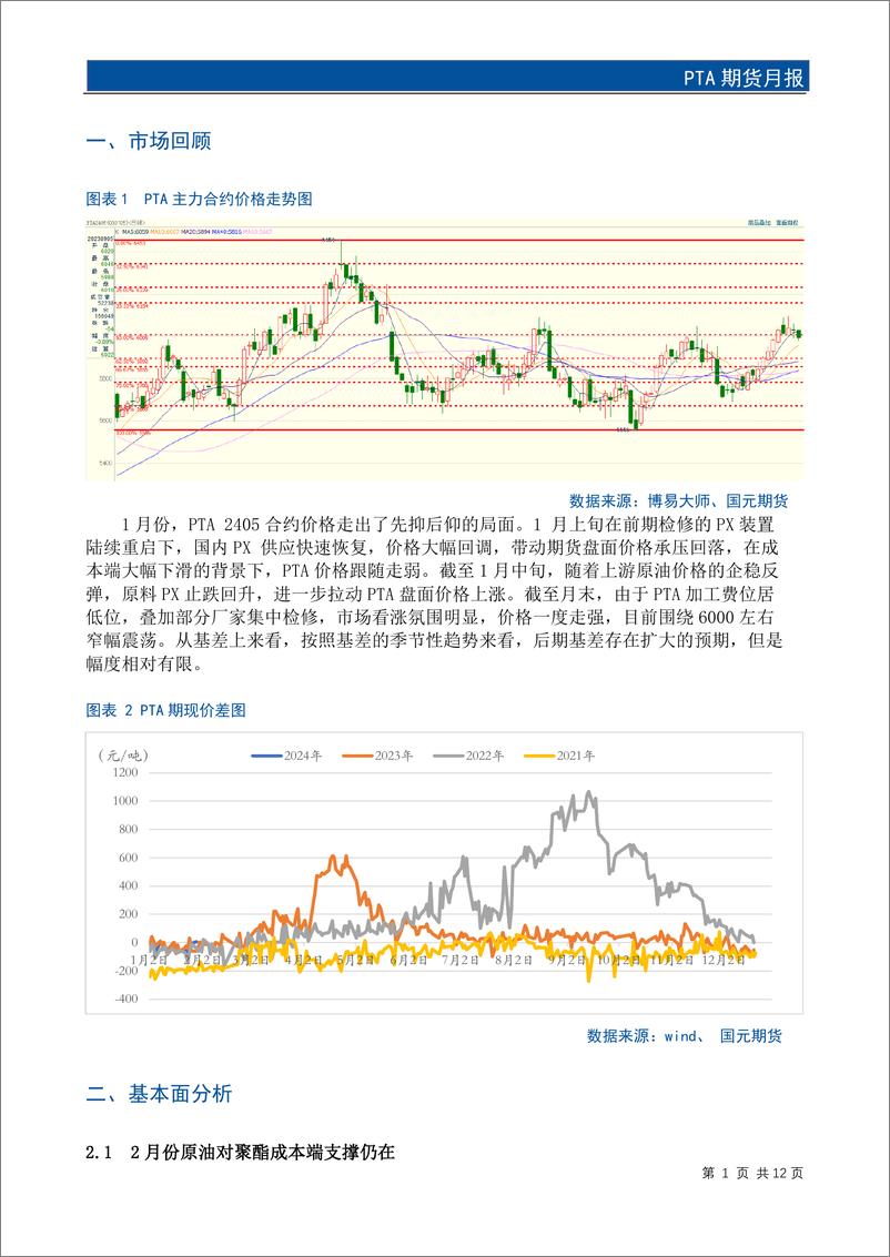 《PTA期货月报：低供给弱需求下 PTA下跌幅度受限-20240130-国元期货-14页》 - 第3页预览图