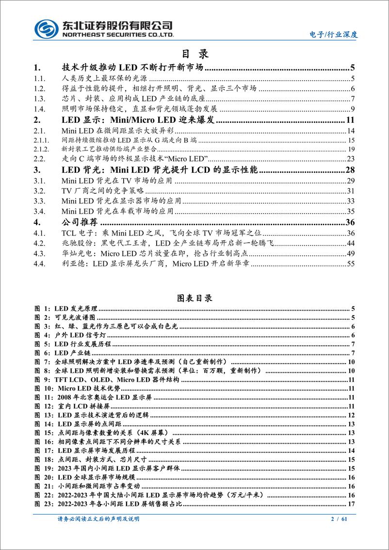 《LED行业深度：Mini／Micro＋LED，显示与背光双翼齐飞-241112-东北证券-61页》 - 第2页预览图