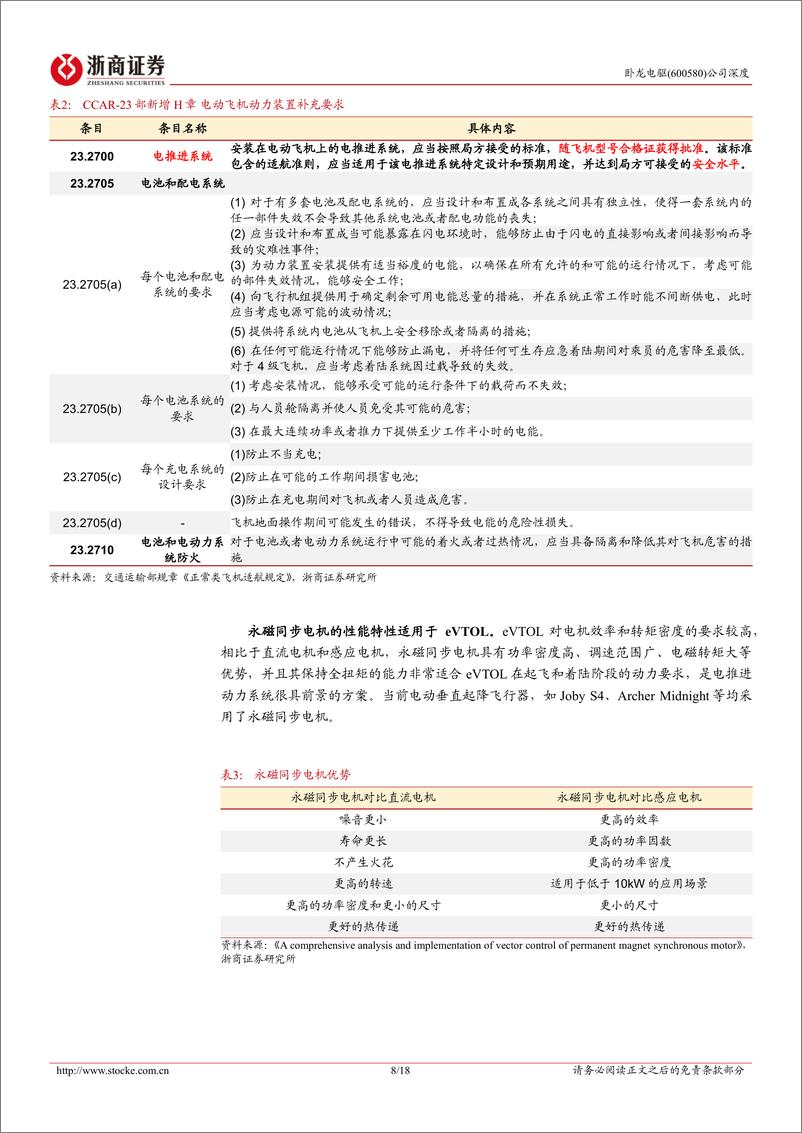 《卧龙电驱(600580)深度报告：航空电驱国际一流供应商，产品和客户积累奠定先发优势-240522-浙商证券-18页》 - 第8页预览图