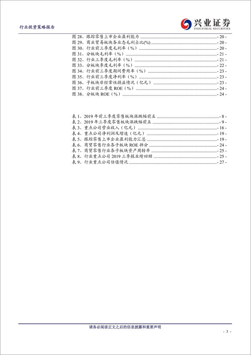 《商贸零售行业2019三季报总结：行业景气度趋稳，刚需龙头及电商表现靓丽-20191107-兴业证券-29页》 - 第4页预览图