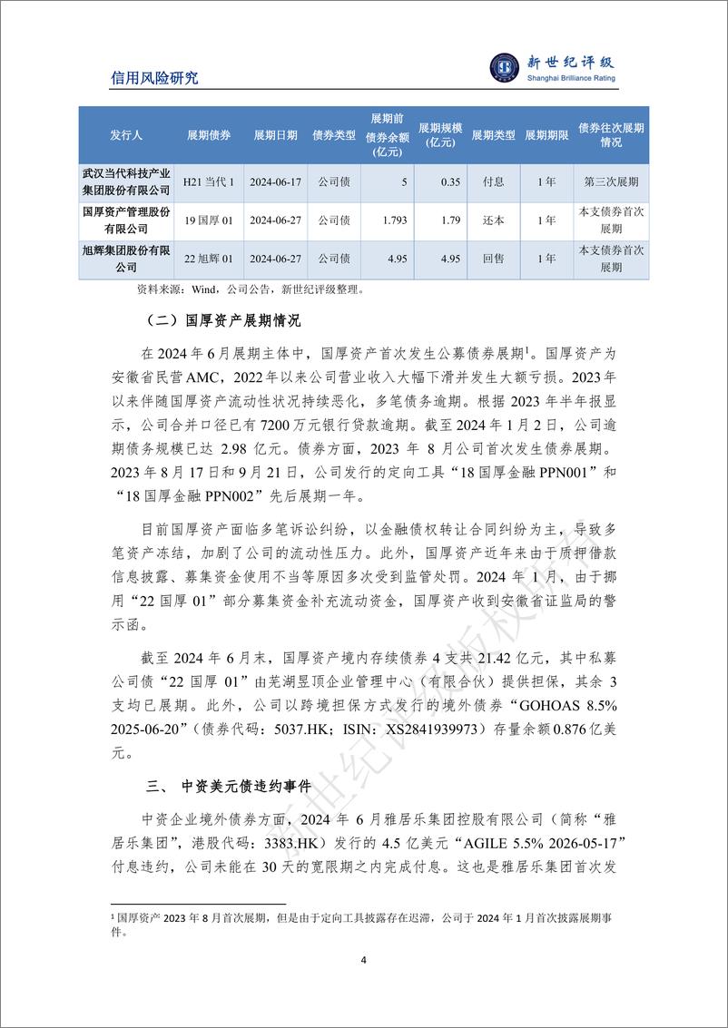 《可转债违约再添新例 ——2024年6月债券市场违约及信用风险事件概况-7页》 - 第4页预览图