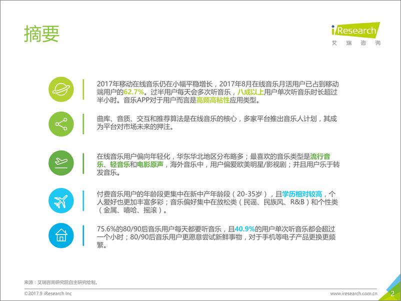 《2017年中国在线音乐用户洞察报告》 - 第2页预览图
