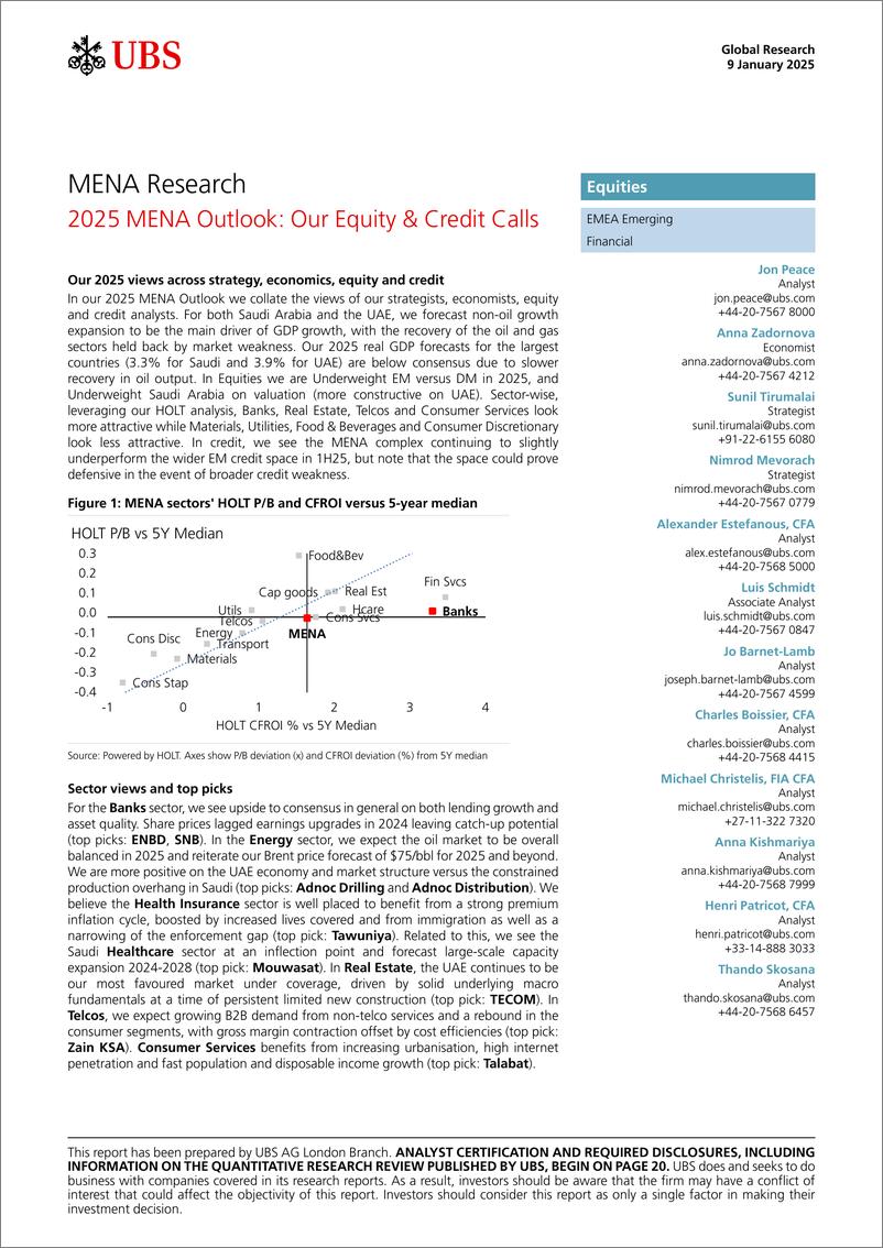 《UBS Equities-MENA Research _2025 MENA Outlook Our Equity  Credit Calls_...-112695307》 - 第1页预览图