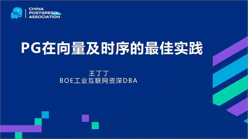 《BOE_王丁丁__PG在向量及时序的最佳实践》 - 第1页预览图