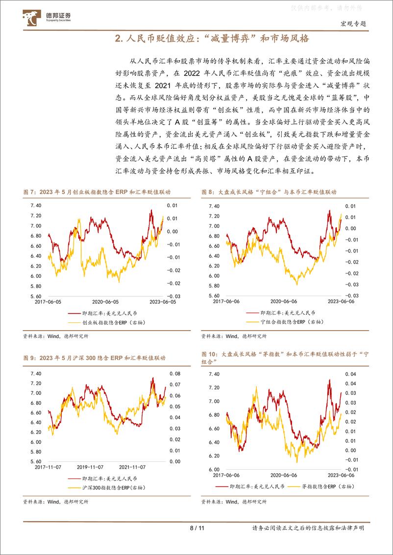 《德邦证券-流动性创造系列专题之十二-人民币贬值的两重映射：需求走弱&资金流出-230612》 - 第8页预览图