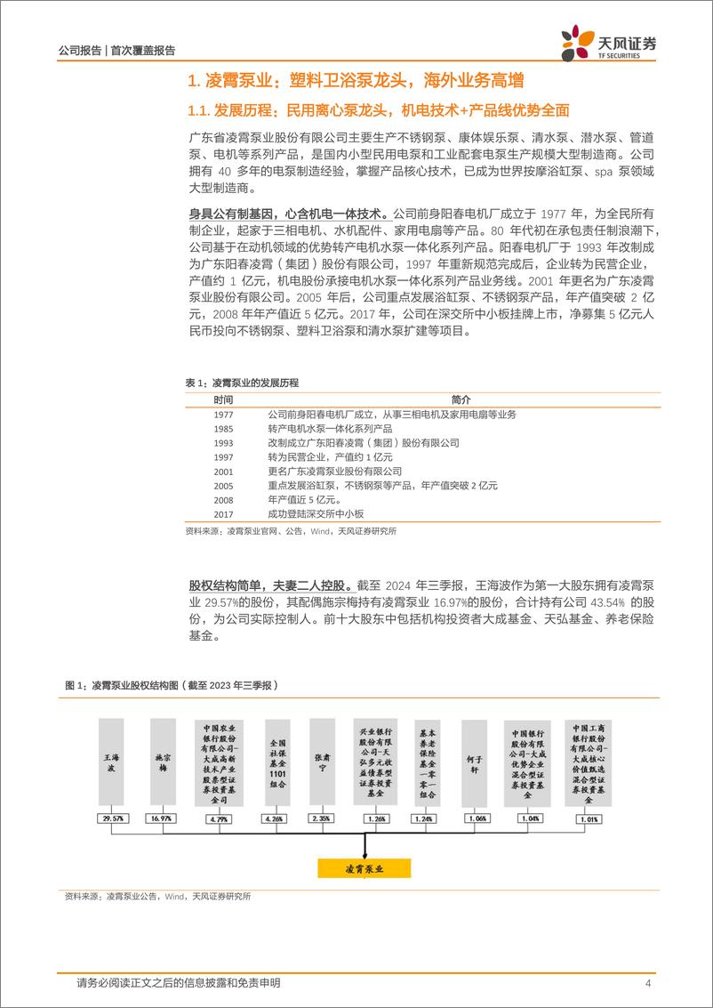 《深度报告-20240125-天风证券-凌霄泵业-002884.SZ-塑料卫浴泵行隐形冠出口链+高股息彰显价191mb》 - 第4页预览图