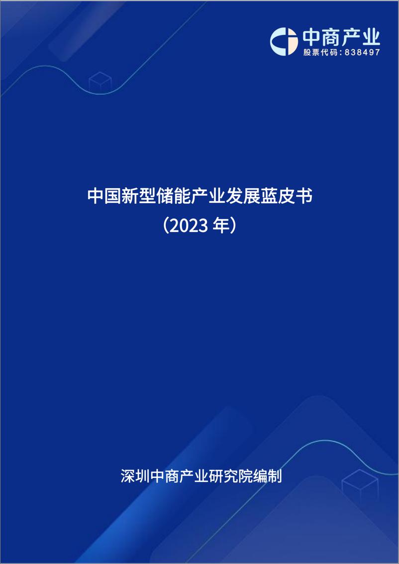 《2023年中国新型储能产业发展蓝皮书》 - 第1页预览图