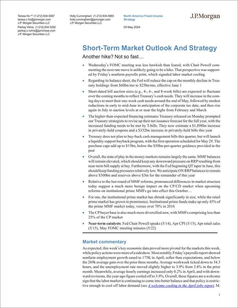 《JPMorgan Econ  FI-Short-Term Market Outlook And Strategy Another hike Not so ...-108018483》 - 第1页预览图