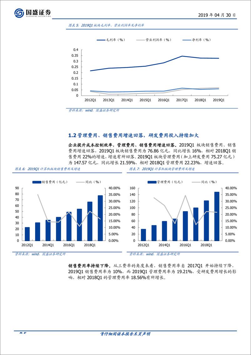 《计算机行业：Q1季报符合预期，三行业呈现积极信号-20190430-国盛证券-18页》 - 第6页预览图