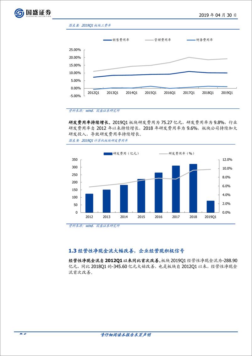 《计算机行业：Q1季报符合预期，三行业呈现积极信号-20190430-国盛证券-18页》 - 第7页预览图